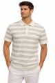 Polo Yaka Çizgili Erkek Tişört   95323 HAKİ