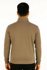 Uzun Kollu Pamuk Karışımlı Yarım Fermuarlı Dik yakalı Regulear Kalıp Erkek Sweatshirt 95270