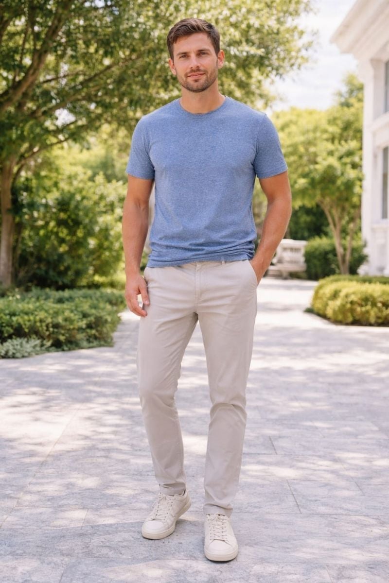 Chino Keten Erkek Pantolon Yazlık Rahat Kesim, Nefes Alabilir Şık Tasarım 1130 BEJ