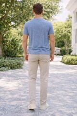 Chino Keten Erkek Pantolon Yazlık Rahat Kesim, Nefes Alabilir Şık Tasarım 1130 BEJ