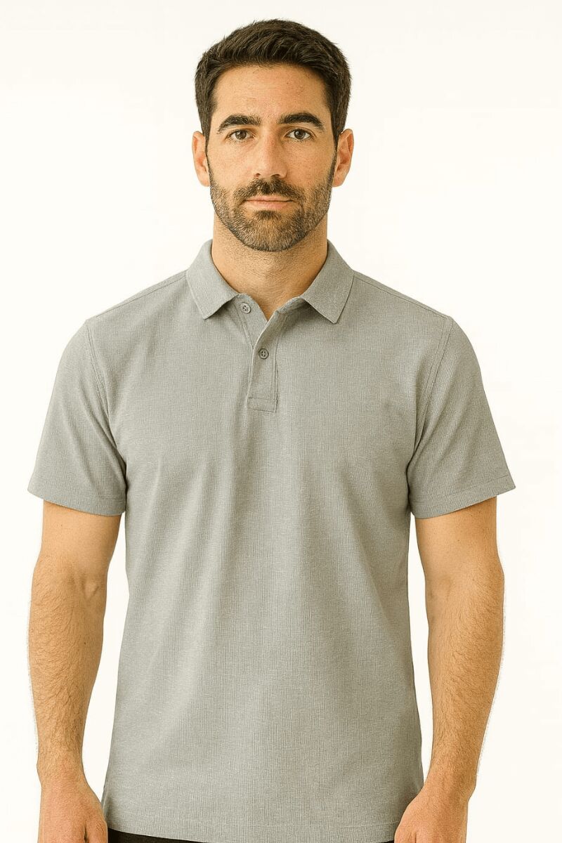 Erkek Polo Yaka Tişört Kısa Kollu Yarım Düğmeli Rahat Şık Günlük T-Shirt GRİ