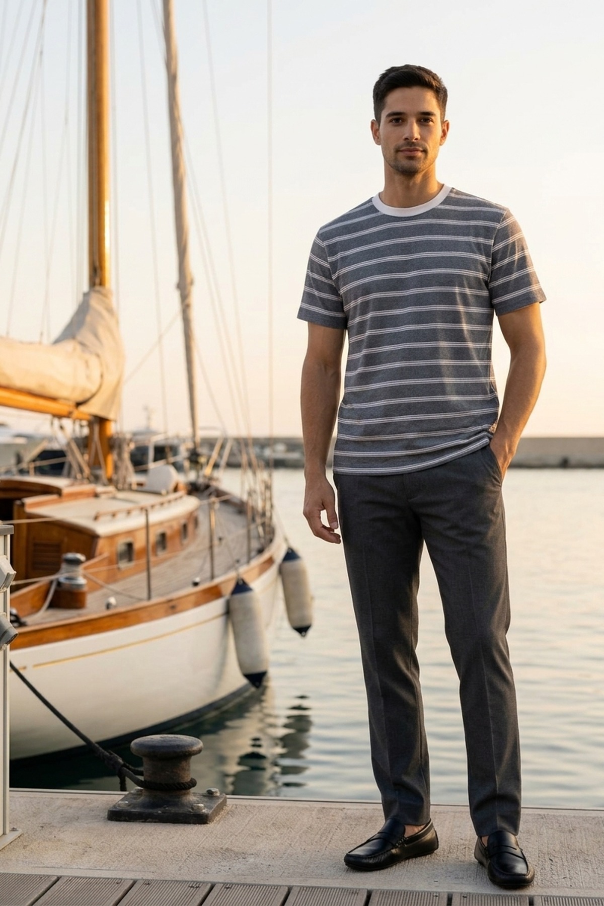 Erkek Tişört Bisiklet Yaka Regular Kesim  95235 GRİ GRİ - XXL