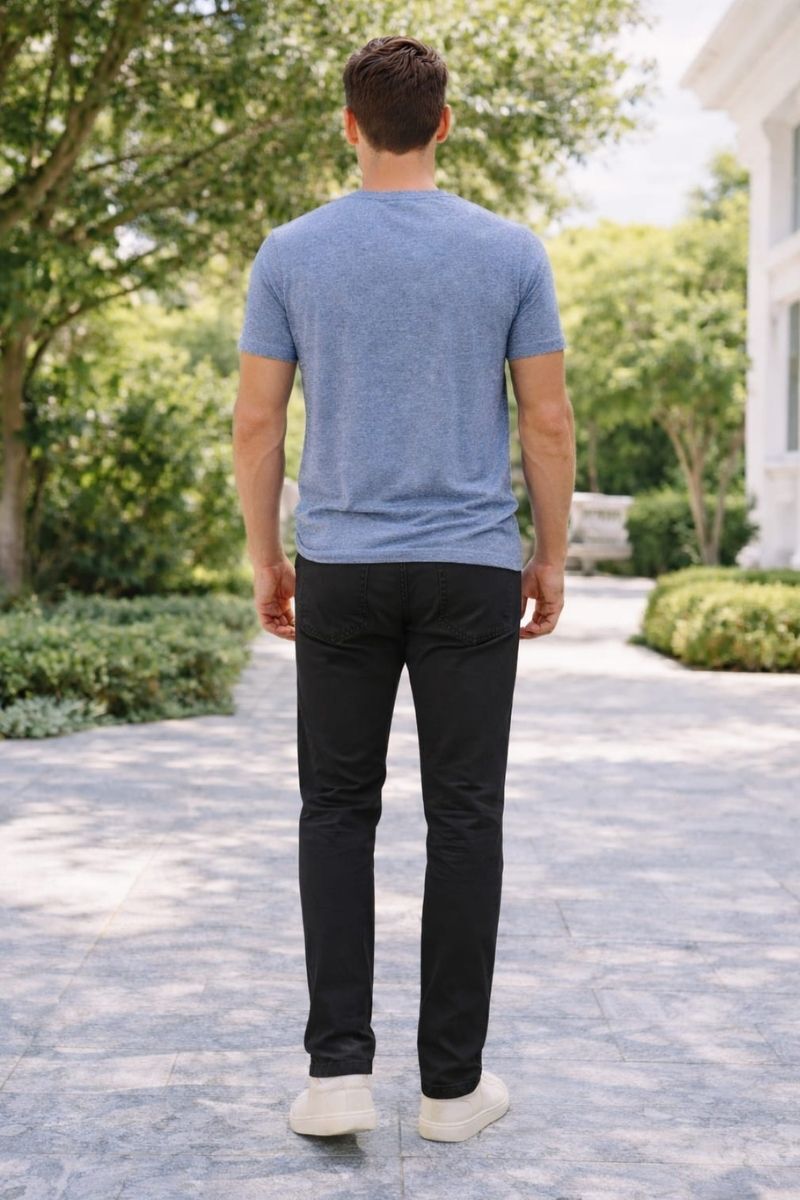 Chino Keten Erkek Pantolon Yazlık Rahat Kesim, Nefes Alabilir Şık Tasarım 1130 SİYAH