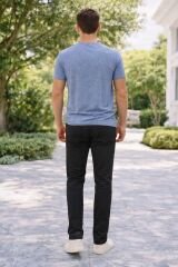 Chino Keten Erkek Pantolon Yazlık Rahat Kesim, Nefes Alabilir Şık Tasarım 1130 SİYAH