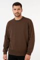 Uzun Kollu Bisiklet Yaka Erkek Sweatshirt KAHVERENGİ KAHVERENGİ - M