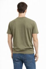 Bisiklet Yaka Kısa Kollu Rahat Ve Şık Günlük Kombinlere Uygun Erkek Tshirt 95304 HAKİ