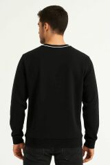 Uzun Kollu Bisiklet Yaka Rahat Spor Ve Şık Günlük Erkek Sweatshirt LACİVERT