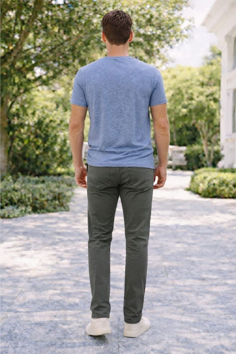 Chino Keten Erkek Pantolon Yazlık Rahat Kesim, Nefes Alabilir Şık Tasarım 1130 HAKİ