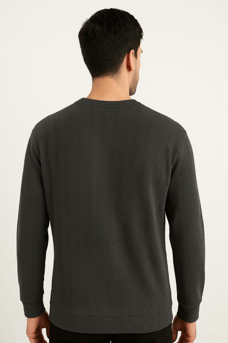 Erkek Sweatshirt Antrasit Bisiklet Yaka Uzun Kollu İnce Esnek Regular Fit Rahat Şık Günlük Sweat 95219 ANTRASİT