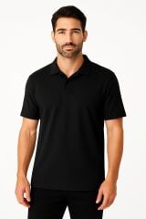 Erkek Polo Yaka Tişört Kısa Kollu Düğmesiz – Regular Kesim Rahat Günlük T-Shirt 95224 SİYAH