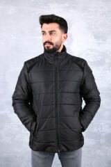 Uzun Kollu Yandan Cepli Dik Yakalı Fermuarlı Erkek Şişme Mont 94023