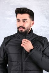 Uzun Kollu Yandan Cepli Dik Yakalı Fermuarlı Erkek Şişme Mont 94023