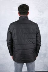 Uzun Kollu Yandan Cepli Dik Yakalı Fermuarlı Erkek Şişme Mont 94023