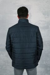 Uzun Kollu Yandan Cepli Dik Yakalı Fermuarlı Erkek Şişme Mont 94023