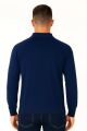 Polo Yaka Uzun Kollu Yarım Düğmeli  Erkek Triko Kazak 93089 LACİVERT LACİVERT - XL