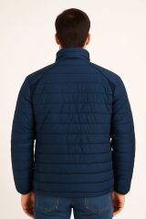 Erkek Şişme Mont Uzun Kollu Dik Yaka Fermuarlı – Yandan Cepli Sıcak Tutan Şık Mont 94023 LACİVERT