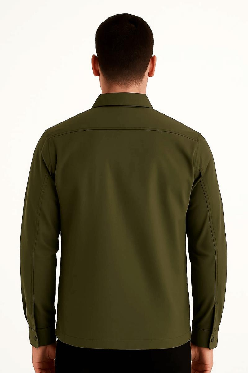 Erkek Uzun Kollu Su İticili Düğeme Kapamlalı Yandan Fermuar Cepli ve Düğme Cepli Poliester Karışımlı Ceket 96163