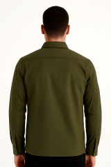 Erkek Uzun Kollu Su İticili Düğeme Kapamlalı Yandan Fermuar Cepli ve Düğme Cepli Poliester Karışımlı Ceket 96163