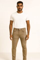 Erkek Pamuklu Pantolon Yandan ve Arkadan Cepli – Parça Boya Rahat Kalıp Günlük Şık Pantolon KAHVERENGİ