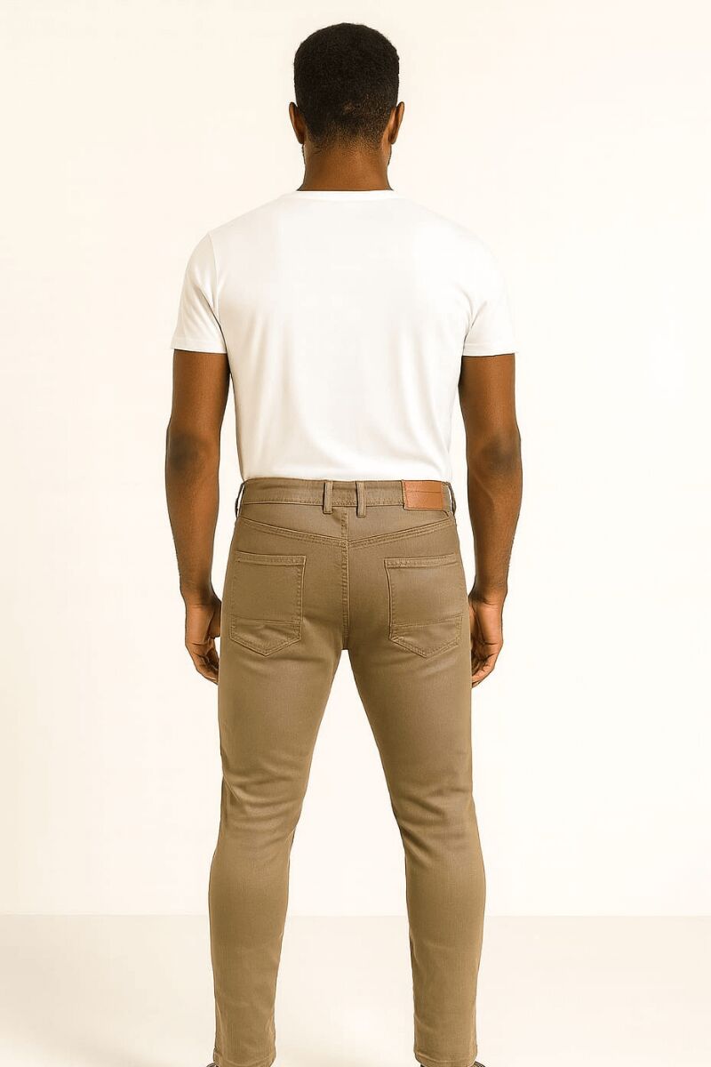 Erkek Pamuklu Pantolon Yandan ve Arkadan Cepli – Parça Boya Rahat Kalıp Günlük Şık Pantolon KAHVERENGİ