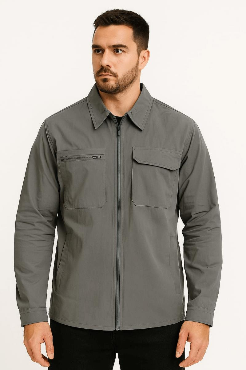 Uzun Kollu Yandan Ceoli Fermuar Kapamalı Polişester Karışımlı Su İticili Ceket 96148