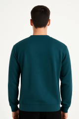 Uzun Kollu Bisiklet Yakalı Pamuk Karışımlı Kalın  Regulear Kesim Erkek Sweatshirt 95258