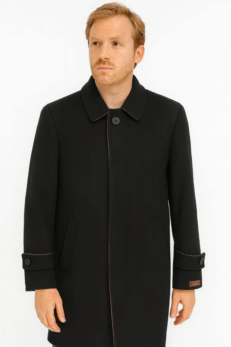 Düğmeli Yandan Cepli Uzun Kaşe Kol Detaylı Kalın Üşütmeyen Modern Görünümlü Mont   718 SİYAH