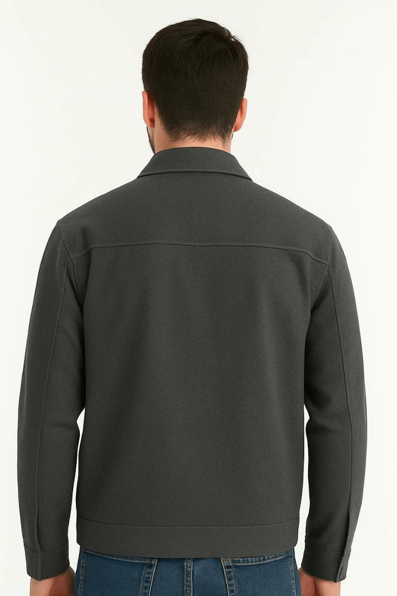 Erkek Yakalı Kapitone Astarlı Mont  Uzun Kollu Pamuk Yandan Cepli Tam Fermuar Kapamalı