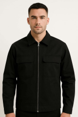 Erkek Yakalı Kapitone Astarlı Mont  Uzun Kollu Pamuk Yandan Cepli Tam Fermuar Kapamalı