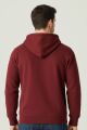 Uzun Kollu Kanguru Cepli Pamuk Karışımlı  Önden Baskılı Erkek Sweatshirt Kapşonlu 679 BORDO BORDO - L