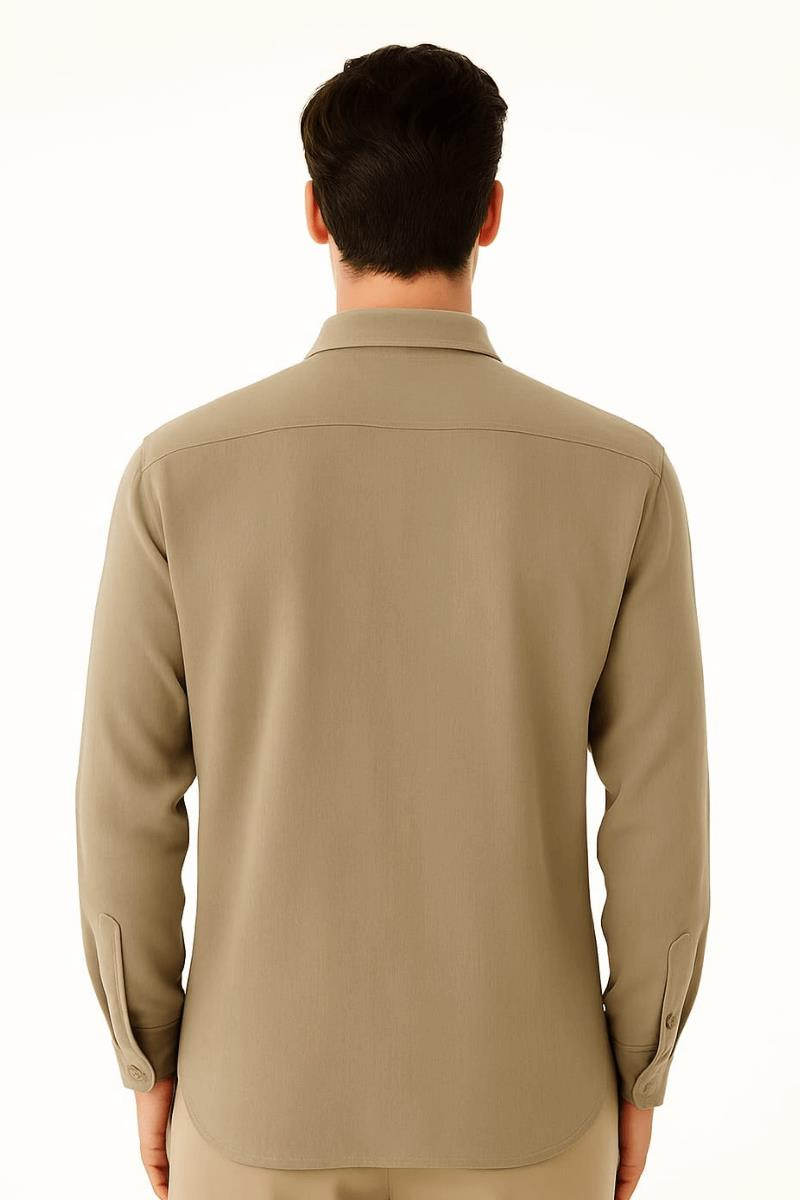 Uzun Kollu Düğmeli Klasik Yakalı Şık Ve Rahat Erkek Gömlek  96150