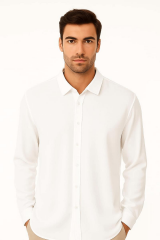 Uzun Kollu Düğmeli Klasik Yakalı Şık Ve Rahat Erkek Gömlek  96150