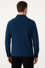 Düğmeli Erkek Gömlek Hırka Yandan Cepli  742