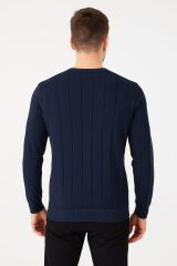 Triko Bisiklet Yaka Erkek  Çizgi Detaylı 5132