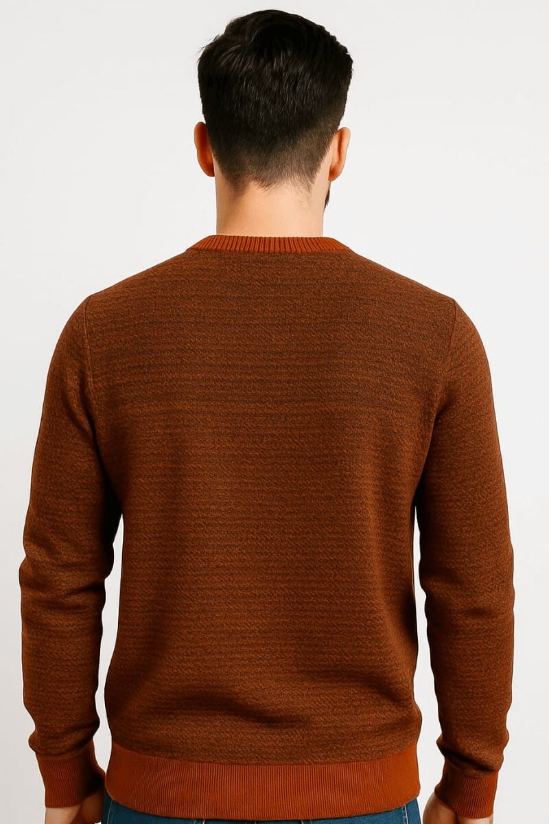 Erkek Triko Kazak Bisiklet Yaka Uzun Kollu Pamuk Karışımlı Regular Fit Sıcak Tutan Rahat Şık Günlük Kazak 5121 KIRMIZI