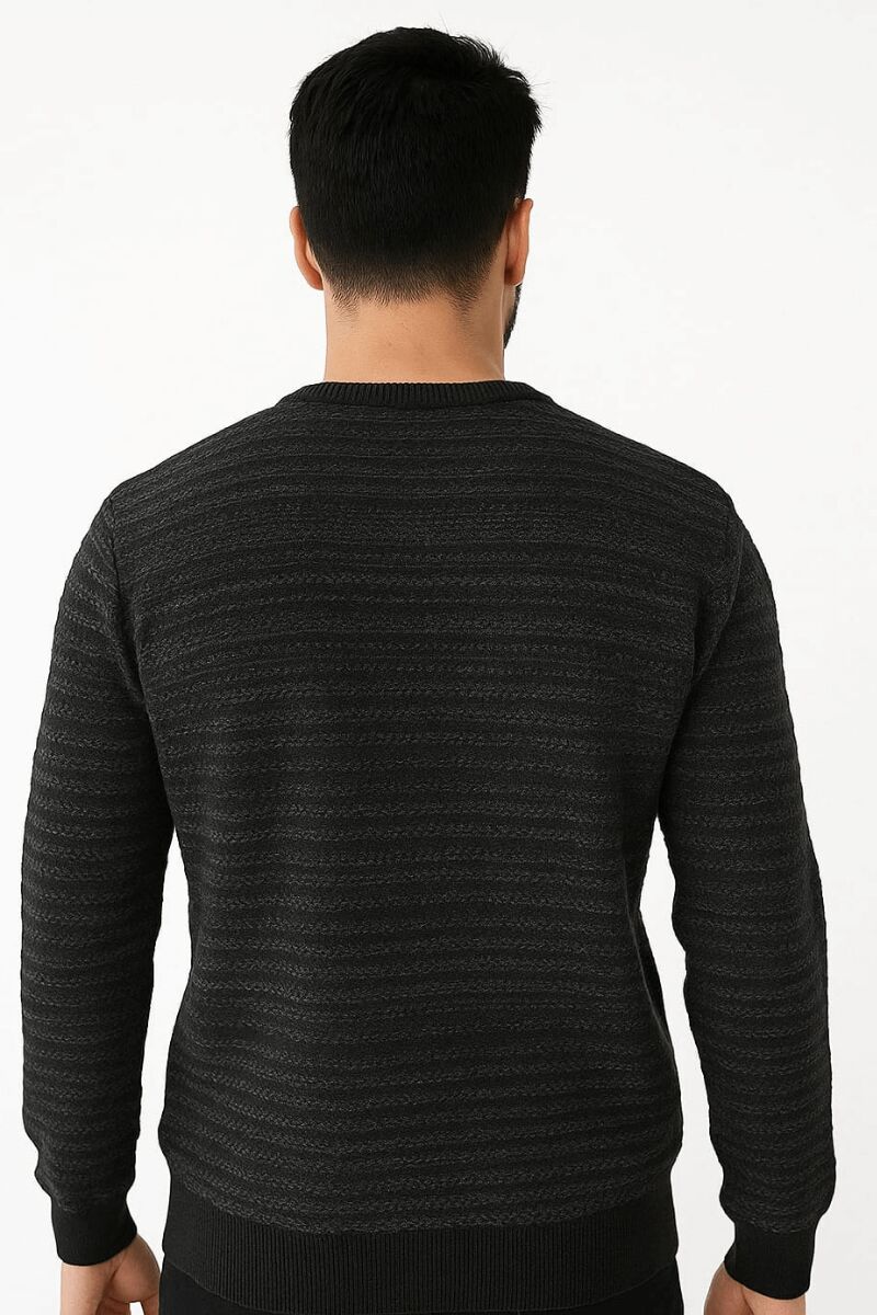 Erkek Triko Kazak Bisiklet Yaka Uzun Kollu Pamuk Karışımlı Regular Fit Sıcak Tutan Rahat Şık Günlük Kazak 5121 SİYAH