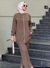 Fermuarlı Ceket Ve Pantolonlu Bayan Takım 8170