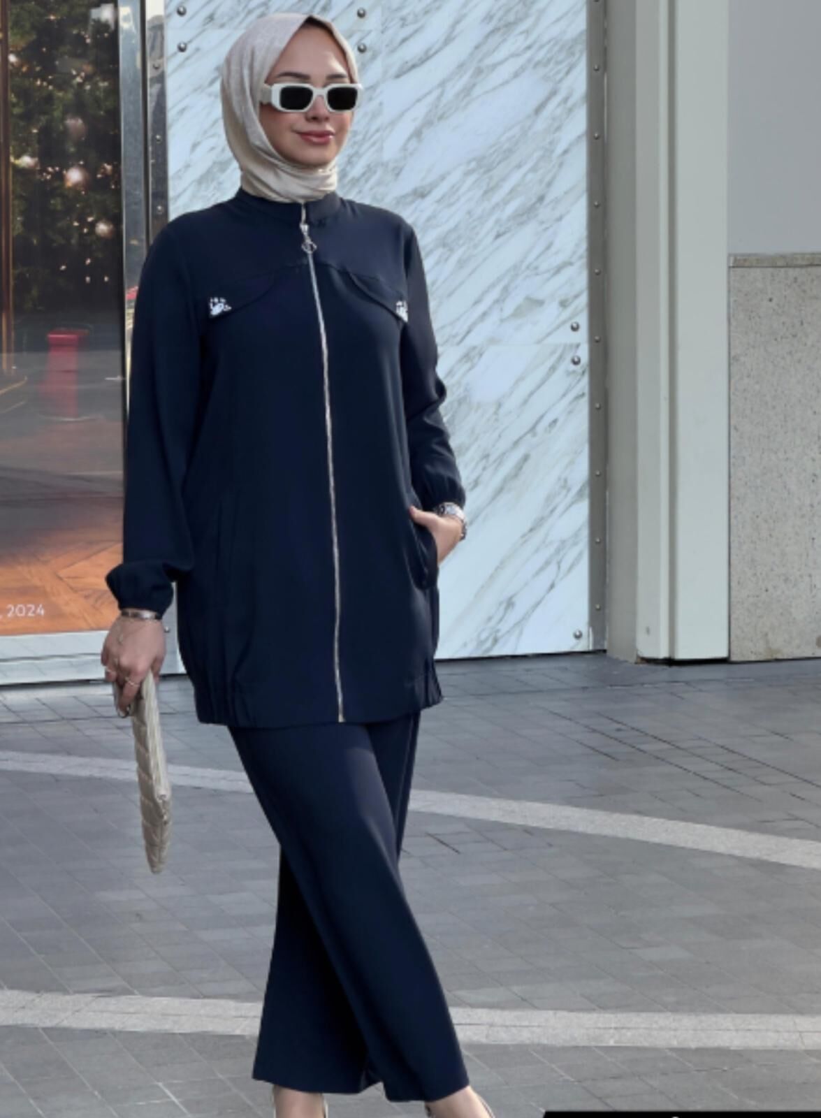 Fermuarlı Ceket Ve Pantolonlu Bayan Takım 8170