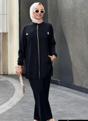 Fermuarlı Ceket Ve Pantolonlu Bayan Takım 8170