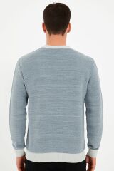 Erkek Triko Kazak Bisiklet Yaka Uzun Kollu Pamuk Karışımlı Regular Fit Sıcak Tutan Rahat Şık Günlük Kazak 5121 MAVİ