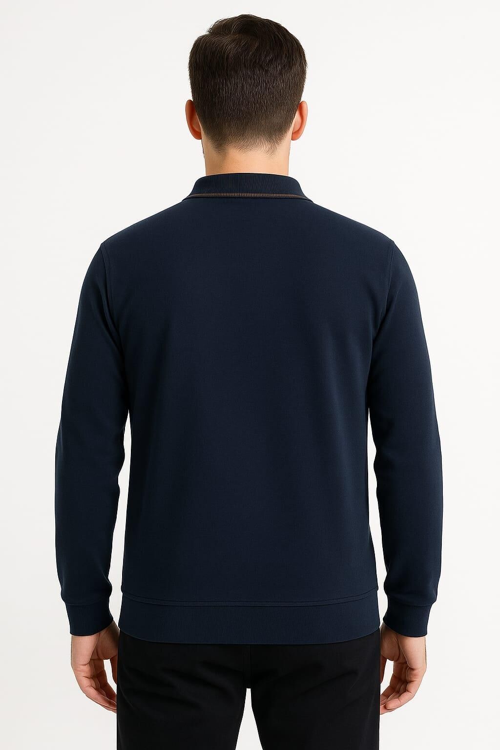 Yumuşak VE Esnek Erkek Polo Yaka Sweatshirt 758