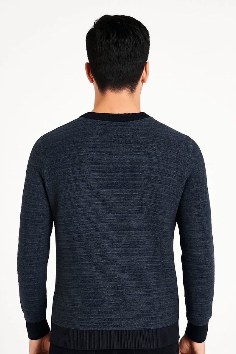 Erkek Triko Kazak Bisiklet Yaka Uzun Kollu Pamuk Karışımlı Regular Fit Sıcak Tutan Rahat Şık Günlük Kazak 5121 LACİVERT