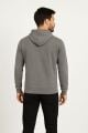 Uzun Kollu Kapşonlu Kanguru Cepli Pamuk Karışımlı Önden Baskılı Erkek Sweatshirt 95102 ANTRASİT ANTRASİT - XXL