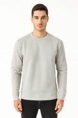 Uzun Kollu İçi Pamuklu Bisiklet Yaka Sweatshirt