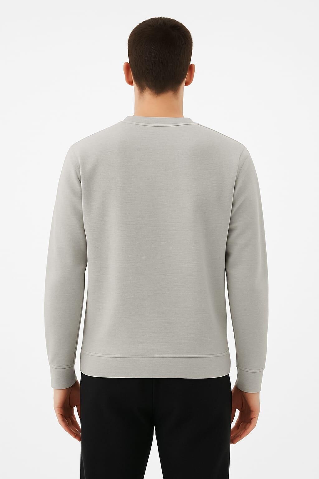 Uzun Kollu İçi Pamuklu Bisiklet Yaka Sweatshirt