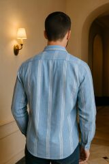 96139 Çizgi Detaylı Erkek Gömlek