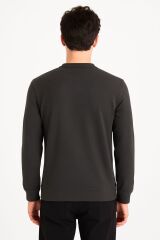 Uzun Kollu İçi Pamuklu Bisiklet Yaka Sweatshirt