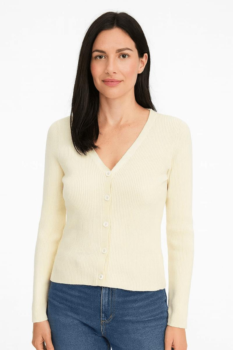 İnce Fitilli Düğme Detaylı Hırka