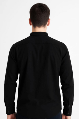 Uzun Kollu Kılasik Yaka Düğmeli Pamuk Regulear Kesim Rahat Erkek Düz Gömlek 96133