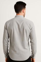 Uzun Kollu Kılasik Yaka Düğmeli Pamuk Regulear Kesim Rahat Erkek Düz Gömlek 96133